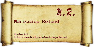 Maricsics Roland névjegykártya
