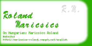 roland maricsics business card